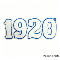Nouvel Arrivage 1920 la Femme la Plus Fine de la Salle Patch en Chenille Bleu Blanc Colombe Sororité Patch Thermocollant pour Décoration de Vêtements