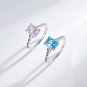 factory price plata 925 sterling silver <b>iced</b> out cubic zirconia <b>ring</b> fine jewelry luxury colorful cz adjustable finger <b>rings</b> - Product Image 3