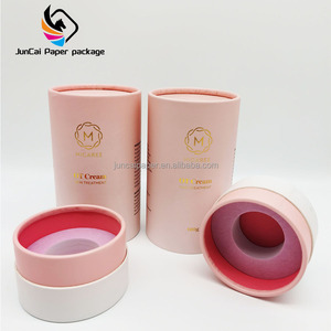 Custom luxury design cosmetic makeup cream sunscreen Skincare cream packaging biodegradable cylinder box round paper tube