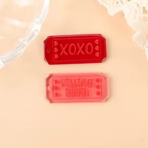 เสน่ห์วาเลนไทน์อะคริลิค XOXO <span class=keywords><strong>บูธ</strong></span>จูบ<span class=keywords><strong>ส</strong></span>ําหรับ<span class=keywords><strong>ส</strong></span>ร้อยคอพวงกุญแจ DIY ทําอุปกรณ์เสริม - Product Image 2