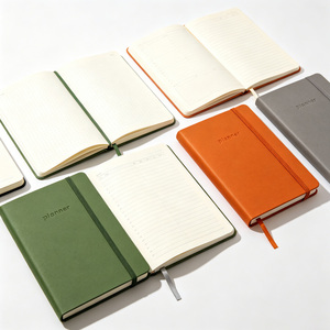 Custom Leather Notebook Printing Leatherette Cover Small Size Journal with Planner Pages Debossed Logo Gloss Film - Product Image 1
