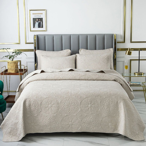 Solid Embroidery Geometric Reversible Queen <strong>King</strong> <strong>Size</strong> 3 Pieces 100% Cotton Quilted <strong>Bed</strong> <strong>Spread</strong> - Product Image 4