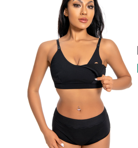 <span class=keywords><strong>Reggiseno</strong></span> da Allattamento in Bambù Organico Eco-Friendly, Chiusura Frontale Regolabile, Senza Fili, Anti-Perdita, Intimo <span class=keywords><strong>Premaman</strong></span> per Gravidanza e Allattamento - Product Image 2