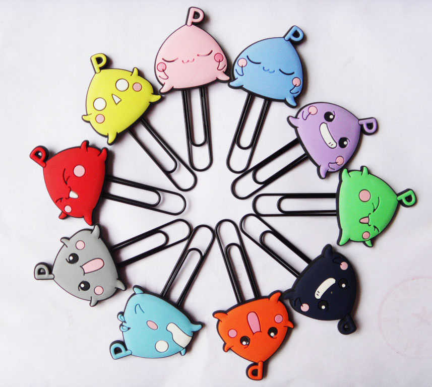 Сделанный на заказ зажим для бумаги из мягкого ПВХ, симпатичный резиновый 3D зажим для книг