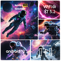 Proyector de Cine en Casa Portátil 1080P, 450 ANSI Lúmenes, Android 13 LED, Compatible con 4K 2000:1 para Juegos en Interiores y Exteriores