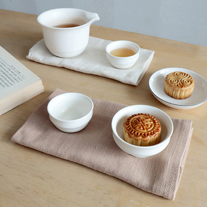 Serviettes en lin uni avec logo personnalisé carré torchon de cuisine en coton et lin pour <span class=keywords><strong>mariage</strong></span> - Product Image 3