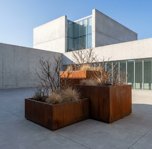 Kit de jardinière surélevée moderne en acier Corten, bac de plantation modulaire, montage facile, jardinière pour légumes pour l'aménagement paysager - Product Image 1