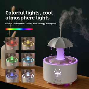 Rotierender Wassertropfen-Luftbefeuchter mit buntem Licht, USB-Desktop-Aromatherapie-Nebelsprüher, Fernbedienung, 3 <span class=keywords><strong>Timer</strong></span> für Zuhause und Büro - Product Image 4