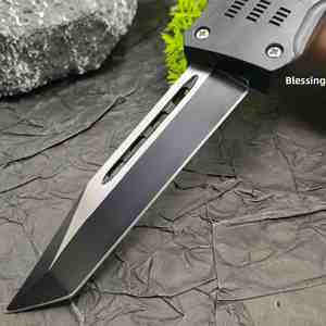 Couteau pliant multifonctionnel à lame droite, manche en nylon, couteau de survie tactique portable pour le camping et la défense personnelle - Product Image 4