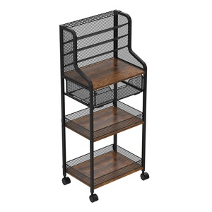 Chariot de rangement mobile sur roulettes, de type vertical, en fer, moderne, pour cuisine et artisanat, pour l'approvisionnement transfrontalier, modèle B - Product Image 1