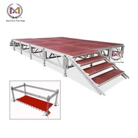 Échafaudage à cadre carré en alliage d'aluminium robuste, scène d'assemblage pour concert 1x2m