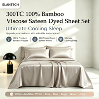 Ensemble de draps plats en fibre de bambou 100% tissée, respirants, écologiques, pour toutes les saisons