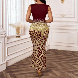 Robe sans manches élégante en tricot imprimé vintage pour femmes, commerce extérieur européen américain, <span class=keywords><strong>site</strong></span> Web indépendant, commerce transfrontalier - Product Image 3