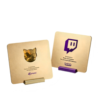 Plaque de récompense métallique personnalisable en gros, gravée, pour les performances commerciales et les cérémonies de remise des prix des distributeurs