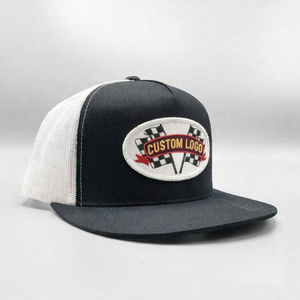 Casquette Trucker Personnalisée avec Logo, Maille Noire et Blanche, 6 Panneaux, Réglable, Snapback, Patch Brodé sur le Panneau Avant, Unisexe, Décontractée - Product Image 6