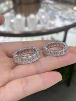 Iced Out S925 Silver Princess Emerald Round Cut Vvs d Color Mossanite Moissanite Diamond Hip Hop Tennis Ring pour hommes et femmes
