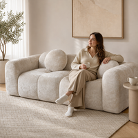 Nouveau canapé modulaire sectionnel pour coin lecture calme, velours premium léger