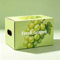 Boîte d'emballage pour raisins personnalisée avec trous d'aération, boîte en carton ondulé imperméable pour l'expédition de fruits