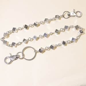 Dice Waist <b>Chain</b> Zinc Alloy Single Layer For Daily Wear Hip Hop Rock Style - Product Image 4