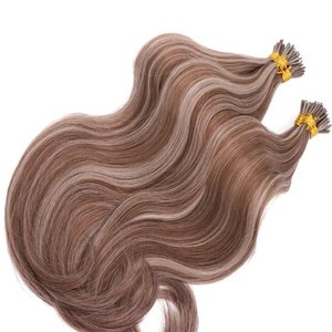 Extensions capillaires bouclées en nano-rings en plastique, cheveux humains vierges Remy, double épaisseur - Product Image 3
