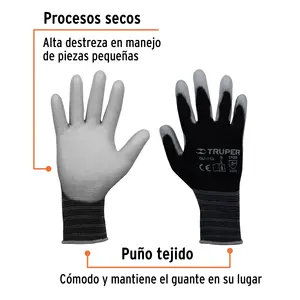 BOX 12 Gants en nylon enduits de polyuréthane, G, TRUPER - Product Image 2