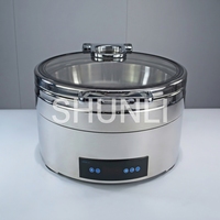 Chauffe-Plats Électrique de Luxe Royal Moderne pour Hôtels et Restaurants, Ensemble Buffet avec Affichage Numérique, Plat de Présentation en Acier Inoxydable