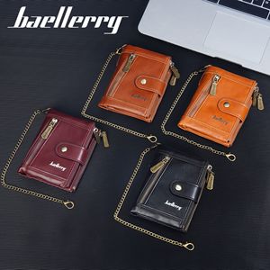 Portefeuille pour homme Baellerry en cuir noir, multi-cartes, avec fermeture éclair, chaîne et fermoir à pression, pour un usage quotidien - Product Image 4