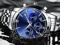 Montres de sport étanches en acier inoxydable, avec chronomètre et calendrier 24 heures, design usine et personnalisables, pour marque privée