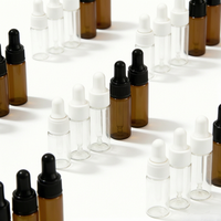 Flacons pulvérisateurs miniatures en verre ambré de 1 ml, 2 ml, 3 ml, 5 ml, flacons en verre transparent pour huiles essentielles et sérums avec impression sérigraphique