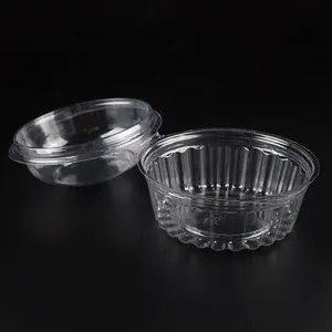 Waterproof 8oz Disposable Food Grade Salad Container PET Food Packaging Box Food Packing Transparent Clear Fruit Salad Plastic