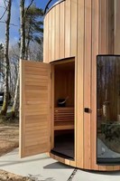 Sauna cylindrique moderne en bois de pruche massif pour 1-2 personnes, avec chauffage électrique, idéal pour jardin et cour – Vente directe usine