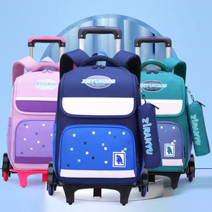 Sac de courses à roulettes grande capacité avec motifs imprimés pour écoliers, cartable à roulettes pour enfants, sac à dos pour collégiens et lycéens - Product Image 3