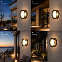 Applique murale extérieure moderne en aluminium avec LED pour villa, façade, entrée d'hôtel, balcon, terrasse, jardin, allée, lumière chaude, IP65, aménagement paysager extérieur