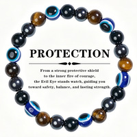 Bracelet de perles mélangées en obsidienne européenne et américaine, améthyste et cristal rose, aux vertus curatives