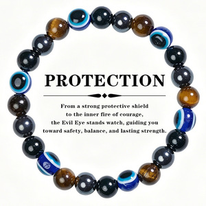 <span class=keywords><strong>Bracelet</strong></span> de perles mélangées en obsidienne européenne et américaine, améthyste et cristal rose, aux vertus curatives - Product Image 5