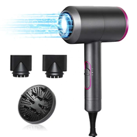 Sèche-cheveux ionique professionnel 2000W avec 2 embouts et 1 diffuseur, moteur AC haute vitesse, pour hôtel, maison, salon, voyage