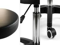 Fauteuil de Barbier Rond à Dossier Durable, Cadre Métallique, Roulettes Silencieuses – Échantillons Disponibles pour Spa, Salon, Salle de Séjour, École – Vente Directe Usine