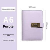 Carnet de rangement A6 Budget pour enfants en cuir avec verrouillage par mot de passe pour l'organisation comptable Changement de revenu familial à feuilles mobiles