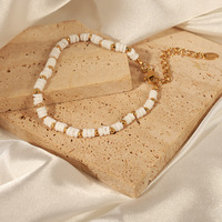 Bracelet en perles de bambou vintage en coquillage naturel Bracelet en acier inoxydable étanche plaqué or pour femmes pulseras y brazaletes