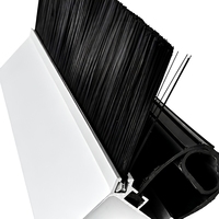 Brosse de porte industrielle ignifuge et étanche avec support en acier