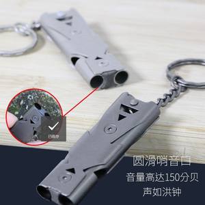 นกหวีดโลหะ กีฬากลางแจ้ง กู้ภัย ความถี่สูง ฝึกอบรมผู้ตัดสิน พวงกุญแจ สีเทา สีเทาเข้ม Ztc353 - Product Image 4