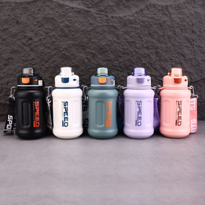 Botella de agua <span class=keywords><strong>termo</strong></span> de acero inoxidable de 2l con aislamiento de <span class=keywords><strong>1</strong></span> litro y 21 onzas, original de fábrica, con correa, hervidor deportivo para niños - Product Image 3