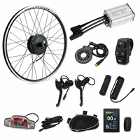Kit de conversion de vélo électrique 350W 36V avec moteur de moyeu arrière, clignotants et écran LCD8S pour vélos électriques 20, 24, 26, 28 pouces