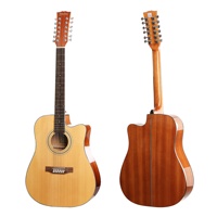 Guitare acoustique-électrique à douze cordes neuve, naturelle, guitares à 12 cordes, fond Sabiri