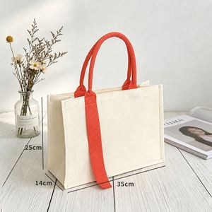 Bolsas de Mano Reutilizables Resistentes y Laminadas, Bolsa de Algodón Grueso para Uso Diario, Compras y Bolsa de Mano Ecológica de Lona de Algodón - Product Image 4