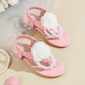 <span class=keywords><strong>Sandali</strong></span> con Tacco Alto per Bambine, Nuovo Stile con Perle e Fiori, <span class=keywords><strong>Sandali</strong></span> Casual alla Moda - Product Image 1
