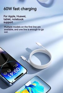 Câble de charge USB C en nylon tressé PD 60W 1M 3FT, charge rapide Type-C vers Type-C pour téléphone 16 15 Pro Max Plus - Product Image 6