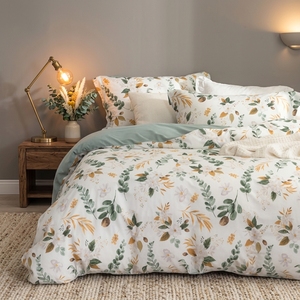 Bettbezug 140x200cm 100% Gewaschene Baumwolle Oeko-TEX Zertifiziert Salbeigrünes Blumenmuster Bettwäsche-Set 1 Kissenbezug Hergestellt in China - Product Image 3
