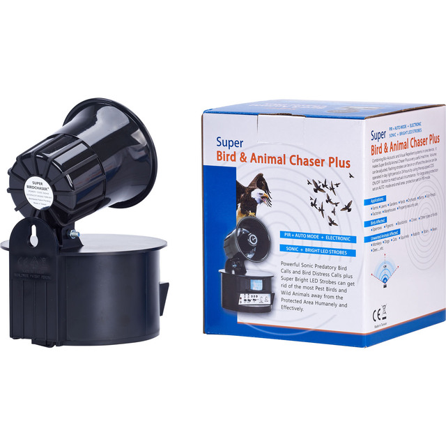 High Quality Solid Electrical Eco-Friendly Electronic Bird Repeller Audio Visual Features >480 Hours Protection 300-400 Coverage