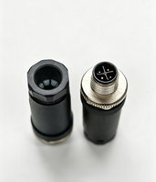 Conector de Aviación Macho de 4 Pines M12-P4S-PG9, Impermeable, con Terminal de Tornillo, 630VAC/DC, Acero Inoxidable, Clasificación IP67 para Automatización